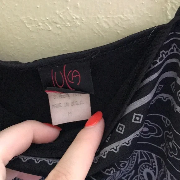 Bandanna beaded fringe western crop top - Picture 3 of 5